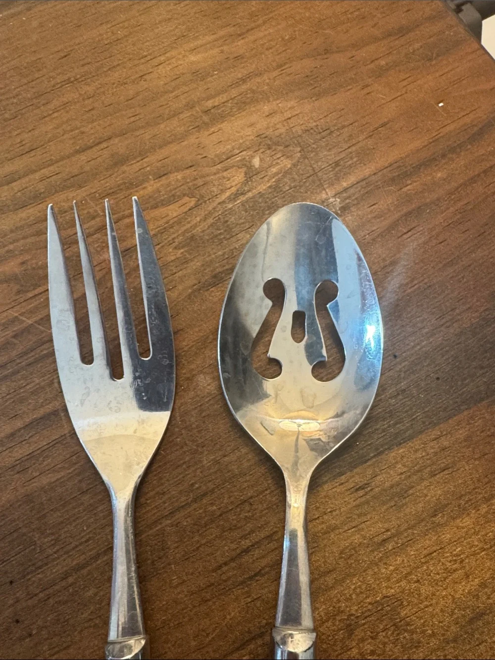 Marbled Gray Serving Fork, spoon and Slotted Spoon - Home Dining